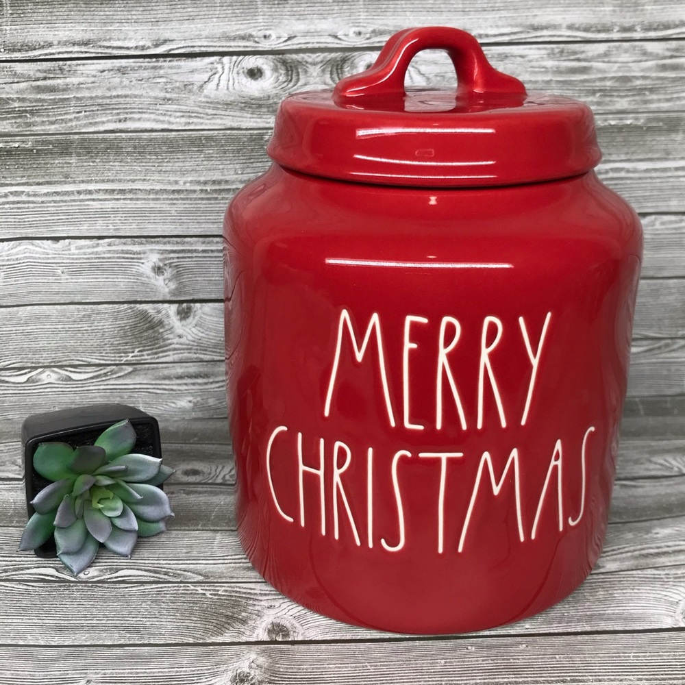 Rae Dunn merry Christmas red large canister LL